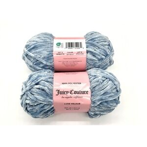 JUICY COUTURE 2-Skein-Lot Luxe Velour Yarn Skyway Discontinued Joann 5-Bulky
